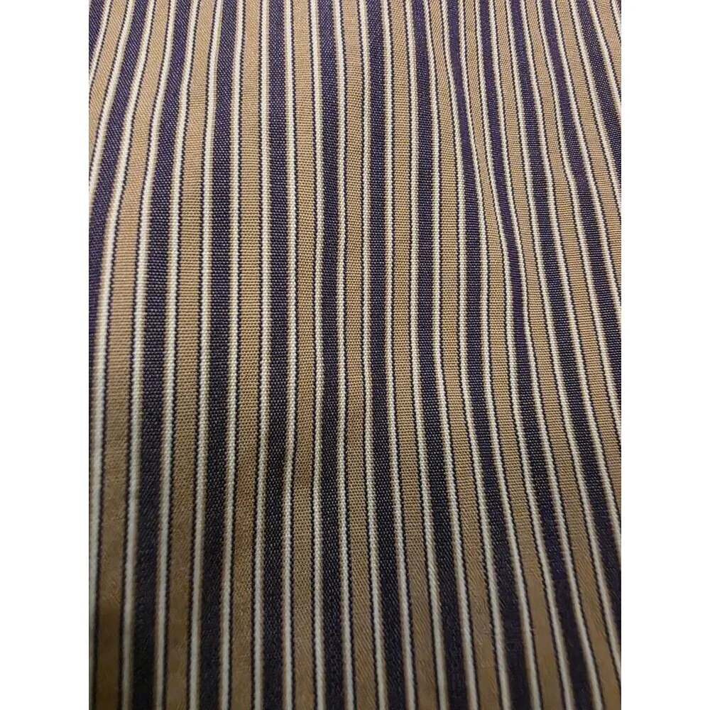 Banana Republic Button‎ Up Shirt Mens XL 17-17.5 Purple Tan Stripes Cotton Slim